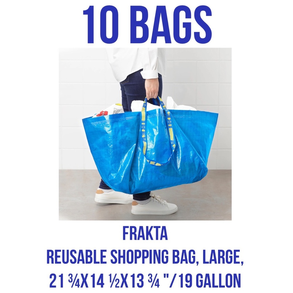 10 Frakta Large Blue Tote Bags